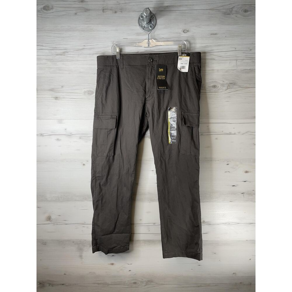 Lee Premium Select Cargo Pants Mens 38x30 Straight Leg Motion Stretch Raven Gray